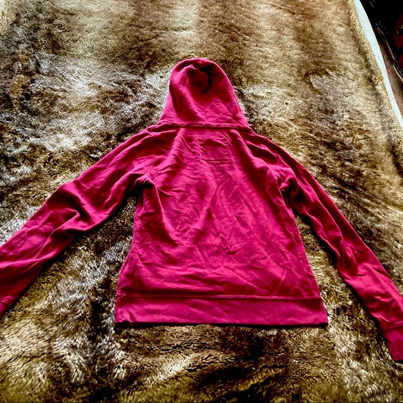 Hollister burgundy distressed hoodie - Picture 2 of 5